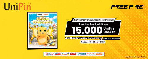 Beli Voucher UniPin, Dapatkan Cashback UniPin Credits dan Bundle Kolaborasi Nailoong!